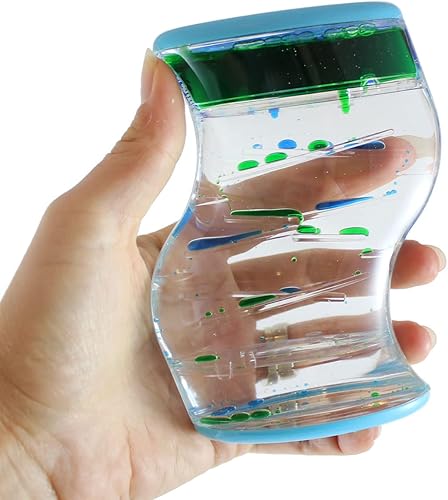 Miniatura 7 de Curious Minds Busy Bags 1 temporizador de goteo dual de líquido – Tarro de calma – Movimiento calmante y calmante – Temporizador líquido juguete