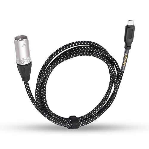 DETAME USB C to XLR Male Output Audio Cable,24Bit/96Khz DAC USB C Smartphone/Laptop to XLR Male Output Cable for Amplifier-6.6Feet - 6.6Feet