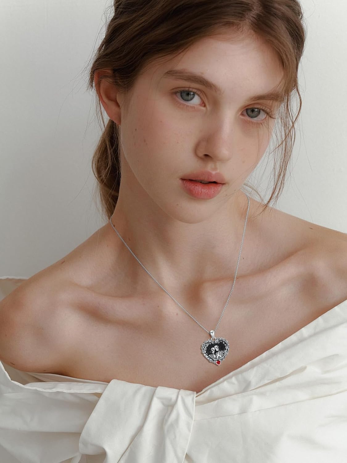 Animal/Gothic Necklace 925 Sterling Silver Rabbit/Skull/Black Rose Easter/Halloween/Christmas Jewelry Gifts for Women Her - Image 5