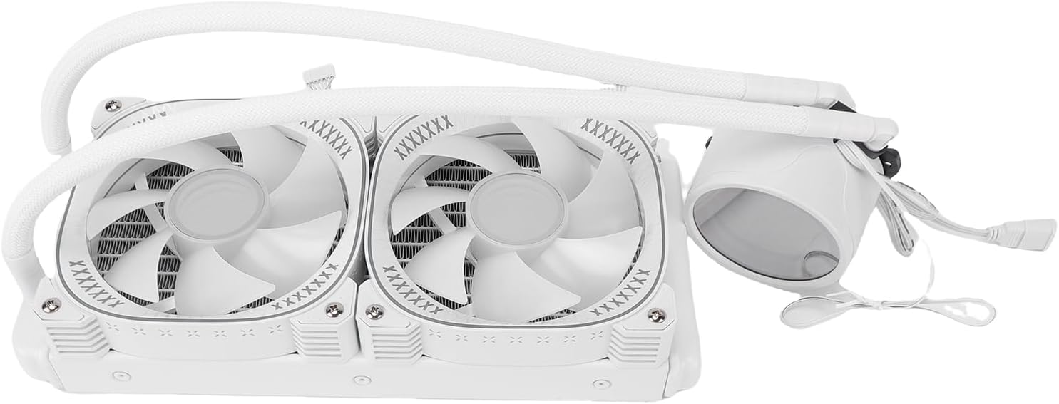 240mm ARGB AIO CPU Liquid Cooler, 2.2 LCD Screen Display Cooler, Liquid CPU with RGB Lighting, Ideal for AM4 and AM5 Sockets (White)