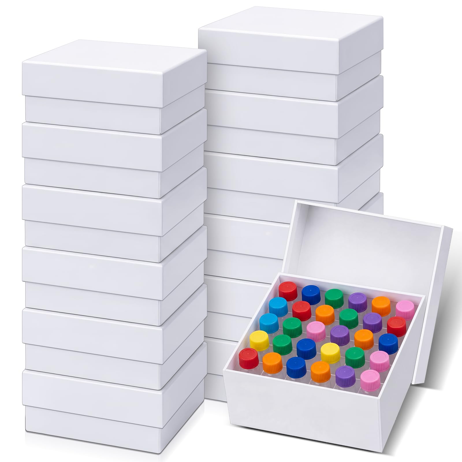 Teenyyou 12 Pcs 36 Wells Cardboard Freezer Box with Lid Lab