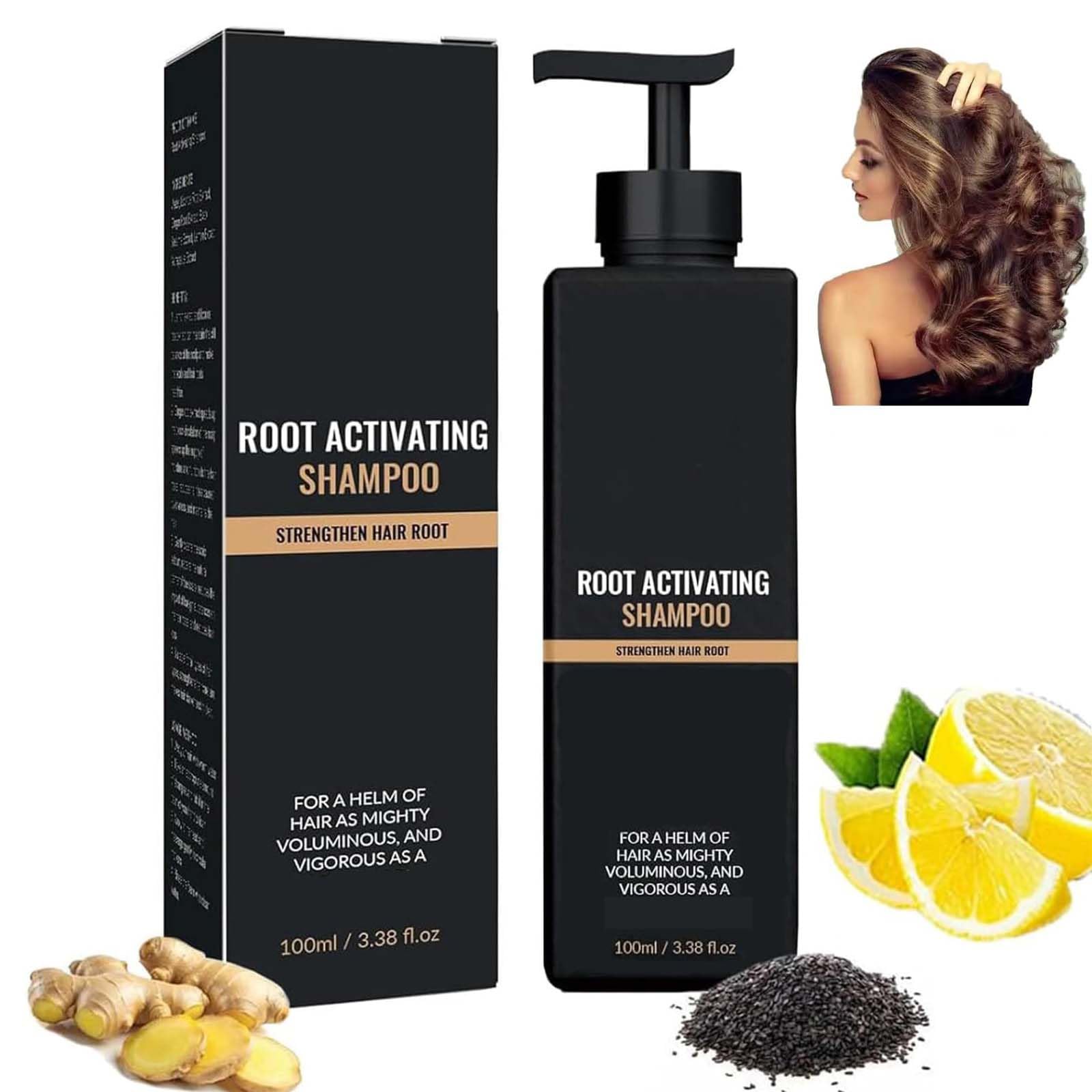 Root Activator Shampoo, Hair Shampoo, Natural Hair Regrowth for Men & Women, Thicker & Darker Hair Treatment with Nourishing Formula 100ML/3.38Fl Oz