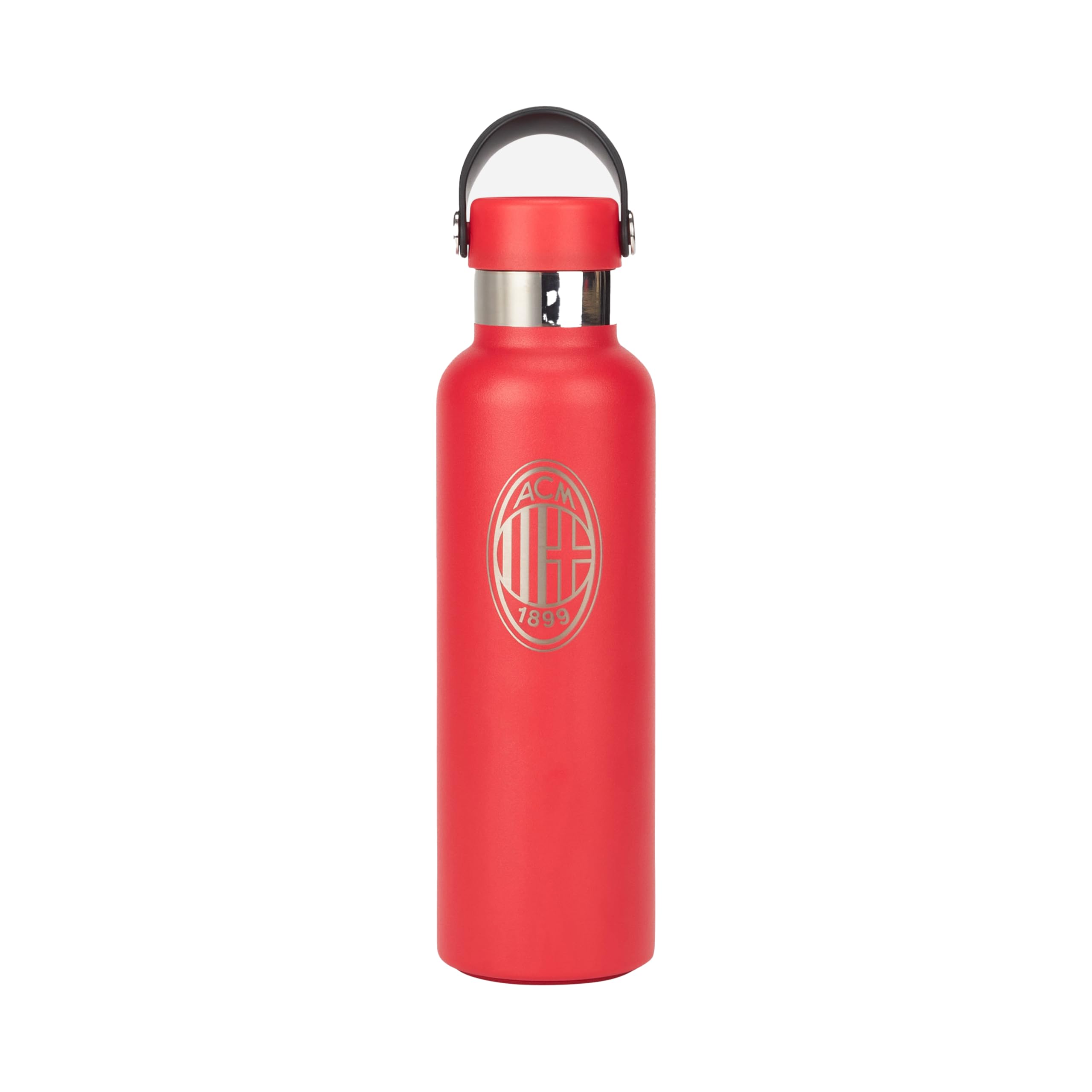 AC Milan - Borraccia Termica Doppia Parete in Acciaio Inox 0,6L, Bottiglia Acqua Calda Fredda, Rossa, Prodotto Ufficiale