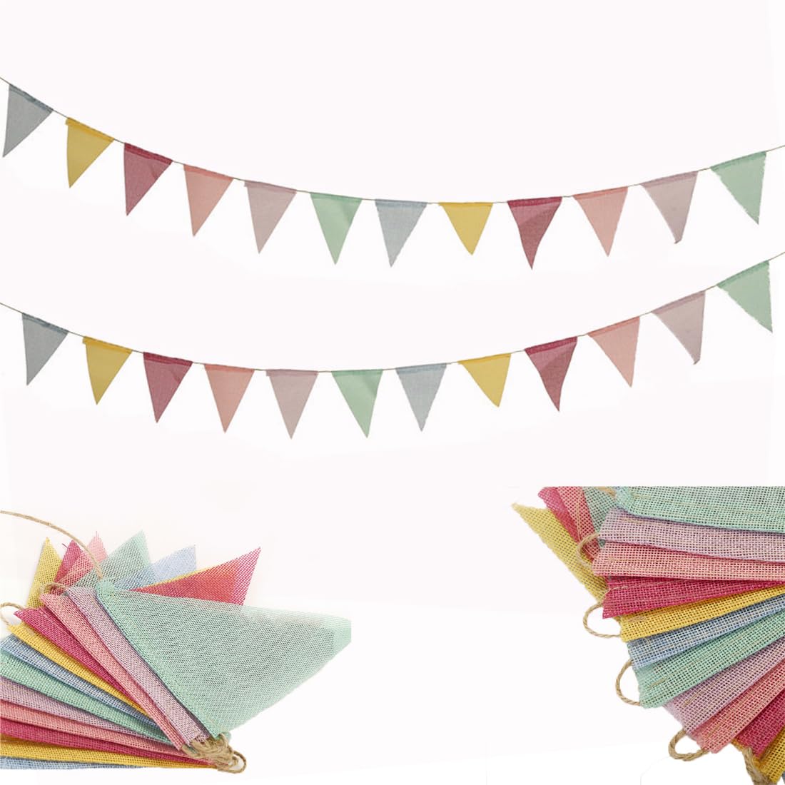 LQIOACU banderines Decorativos,Guirnalda cumpleaños,banderines Fiesta,2 Piezas para Bodas, cumpleaños, Fiestas, decoración de Interiores y Exteriores