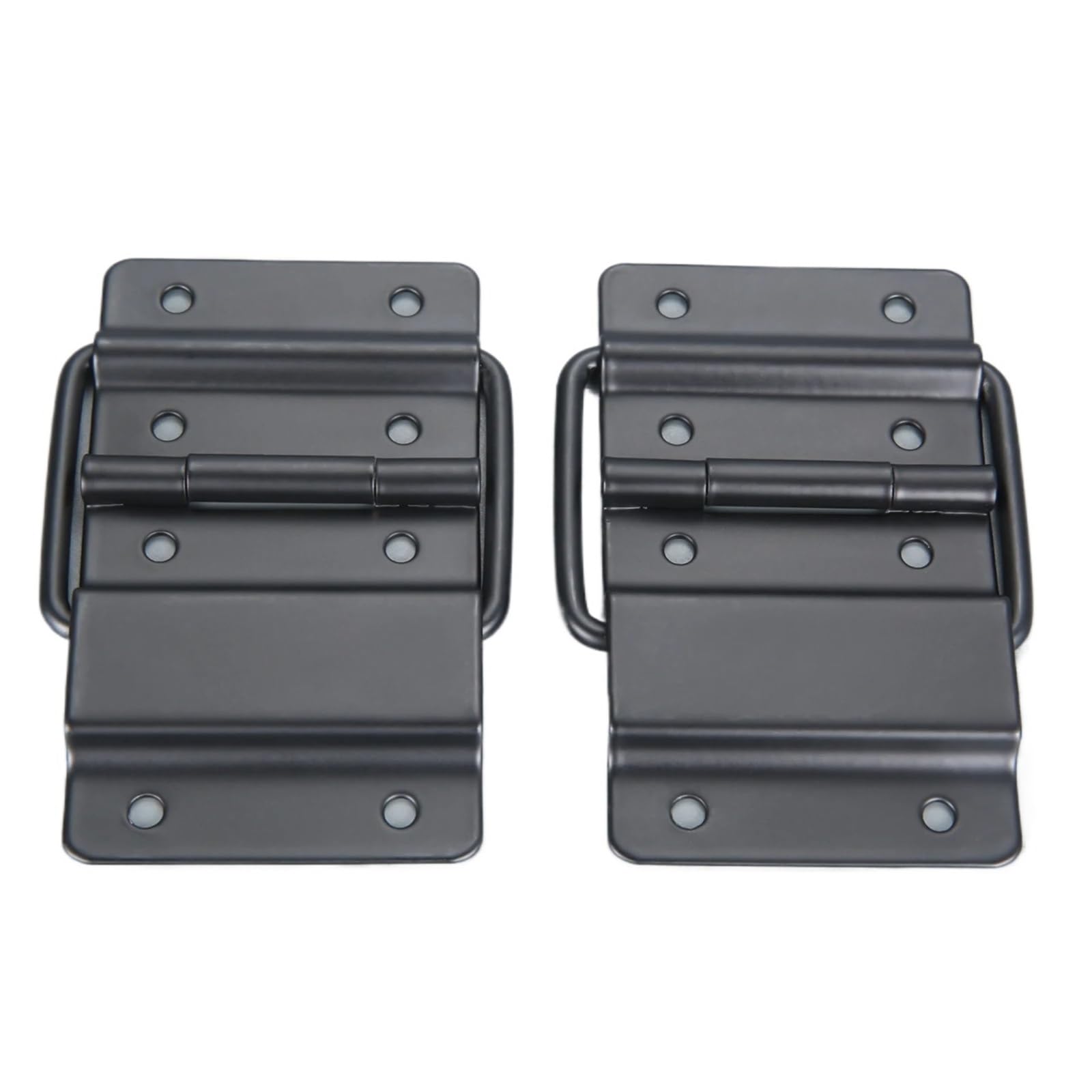 2Pcs 8 Holes Cabinet Hinges Doors Hinge(Black)
