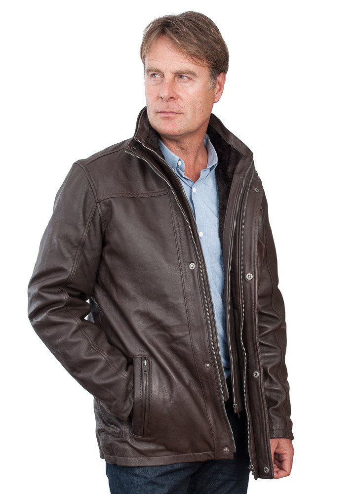 Chaqueta de Cuero Negro Clásico Caliente del Motorista de los Hombres
