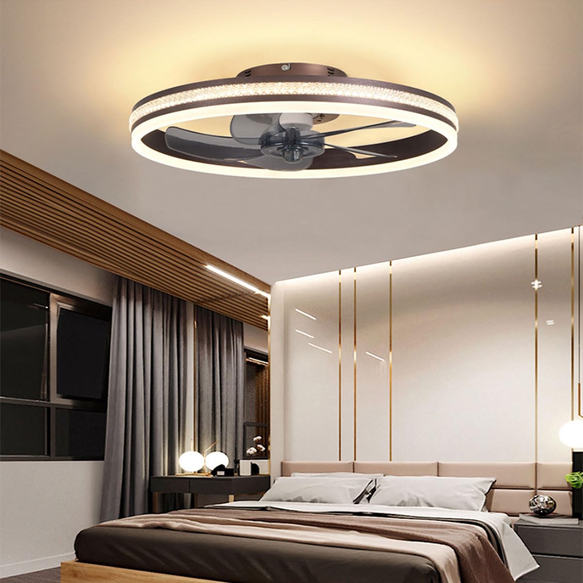 17.8" Ceiling Fan With Light & Remote - Screws Into E26 Socket, Dimmable LED, 6 Speeds, Quiet