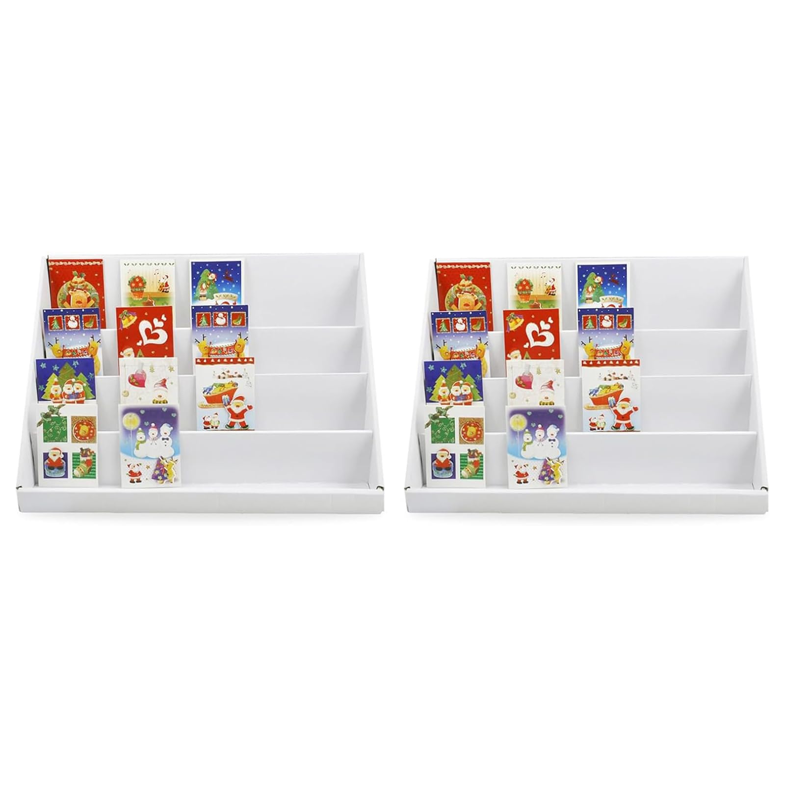 2PCS Greeting Card Display Stand for Storing Books Kids Bookshelf 4 Layers Rack Toy Book Btorage for Living Room Bedroom Office 38x22x20CM