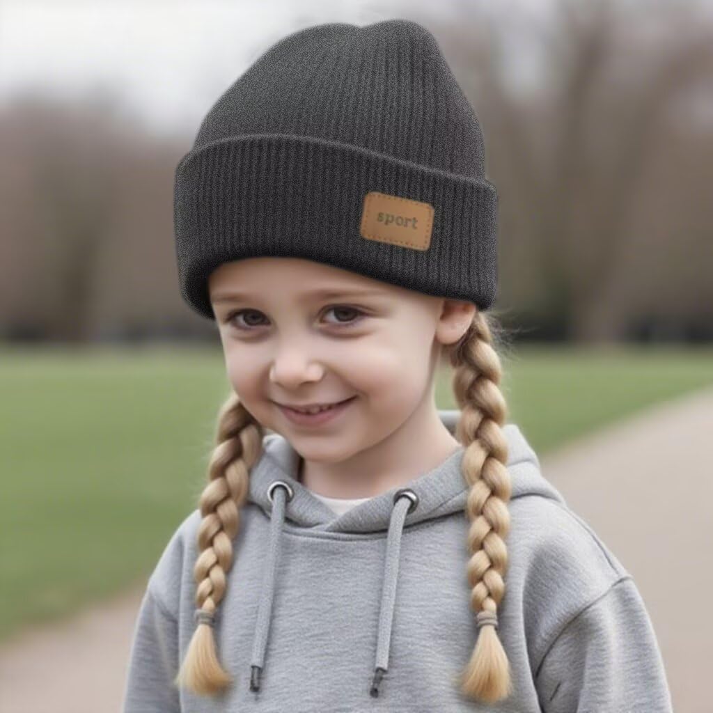 Fall Winter Hats for Kids 2025 Beanie Hat Thick Warm Skull Cap Beanies for Kids, Boys and Girls - Image 3