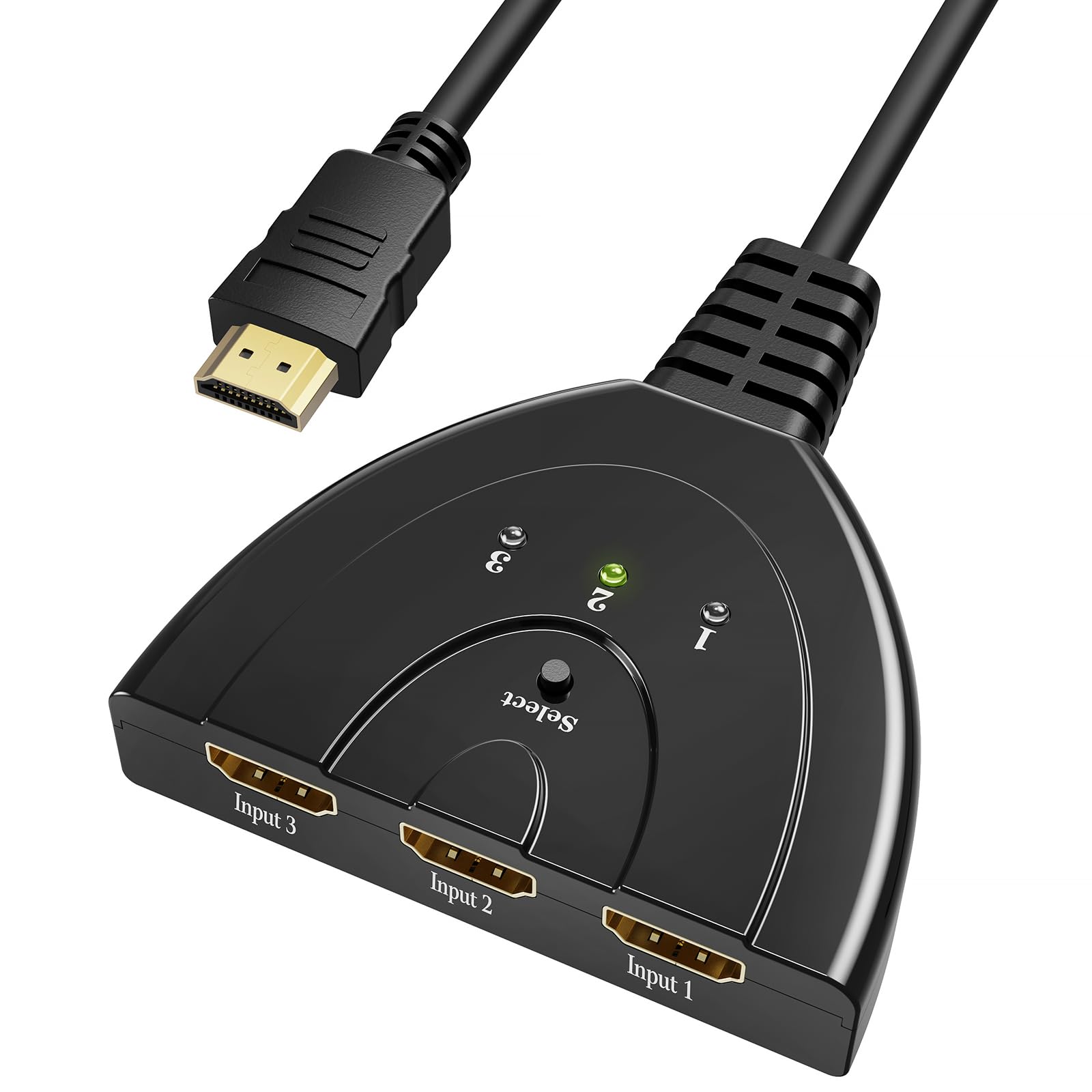 GANA HDMI Splitter Switch 3 in 1 Out, HDMI Verteiler 4K Signal ist Stabil und Glatt UHD Hdmi Switcher Automatische hdmi Umschalter