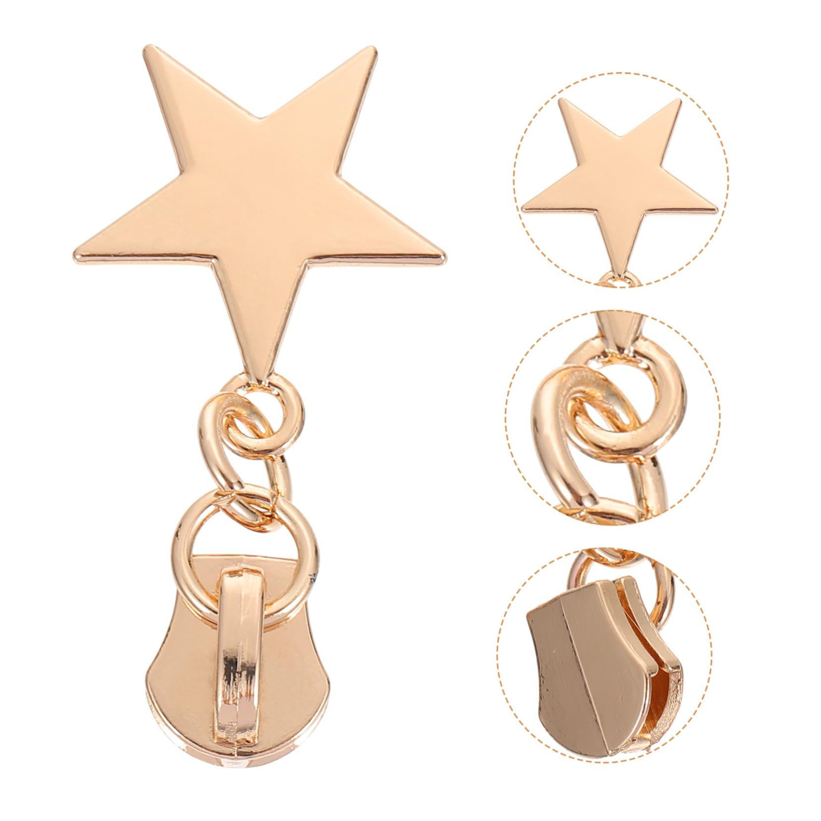 KALLORY Metal Zipper Pullers 6pcs Replacement Zipper Sliders for Clothing Storage Bags