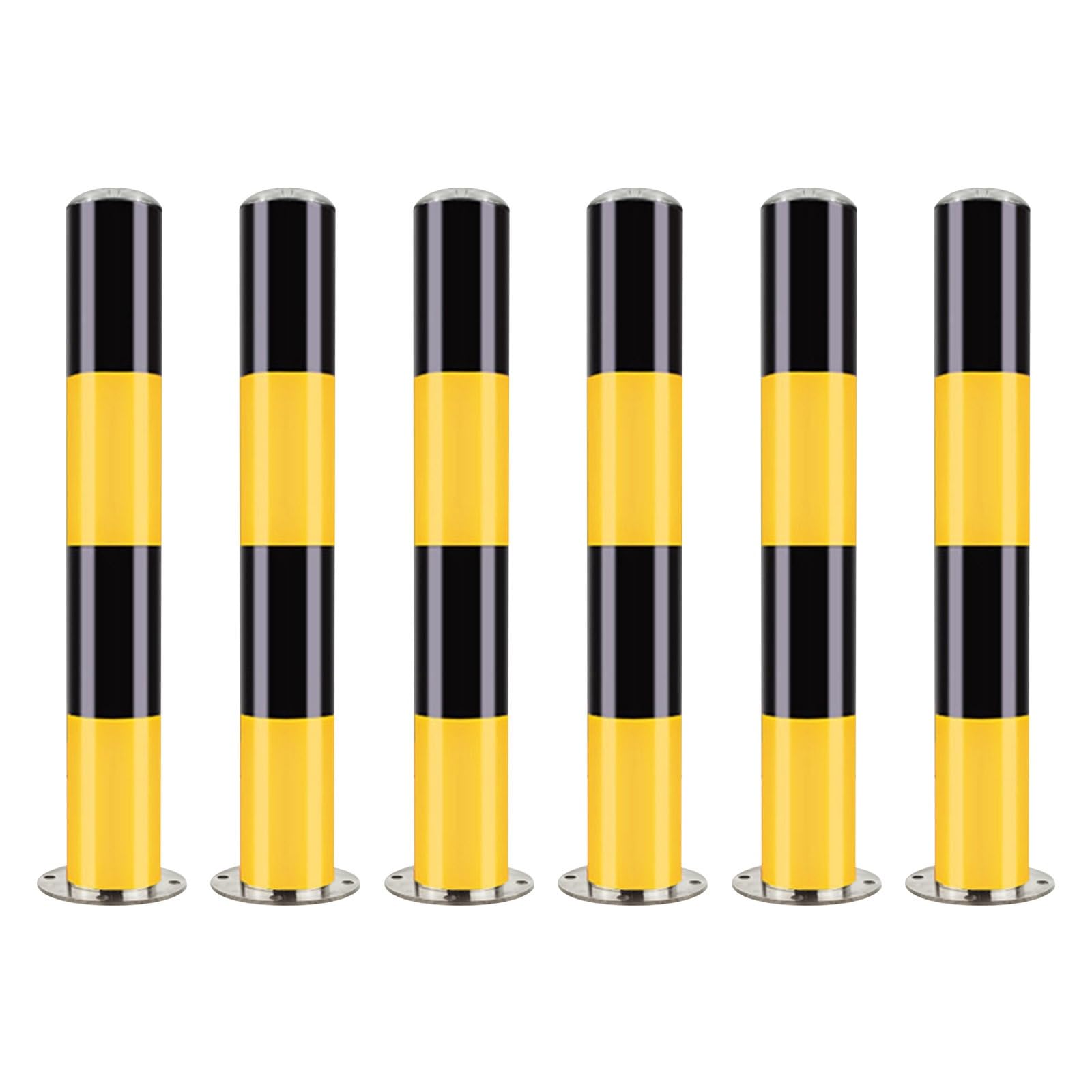 GTHTUHFD Set Of 4 Heavy Duty Black Safety Bollards - Driveway Parking Lot Ber Poles For Traffic Control & Road Safety - 75Cm X 7.6Cm,Black (6pcs)-75 * 7.6cm