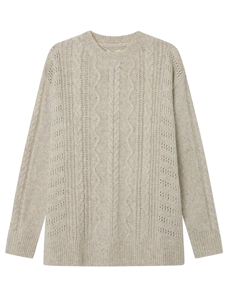 SPRINGFIELD Women's Sweater, Light Taupe Grey, L, Light Taupe, L