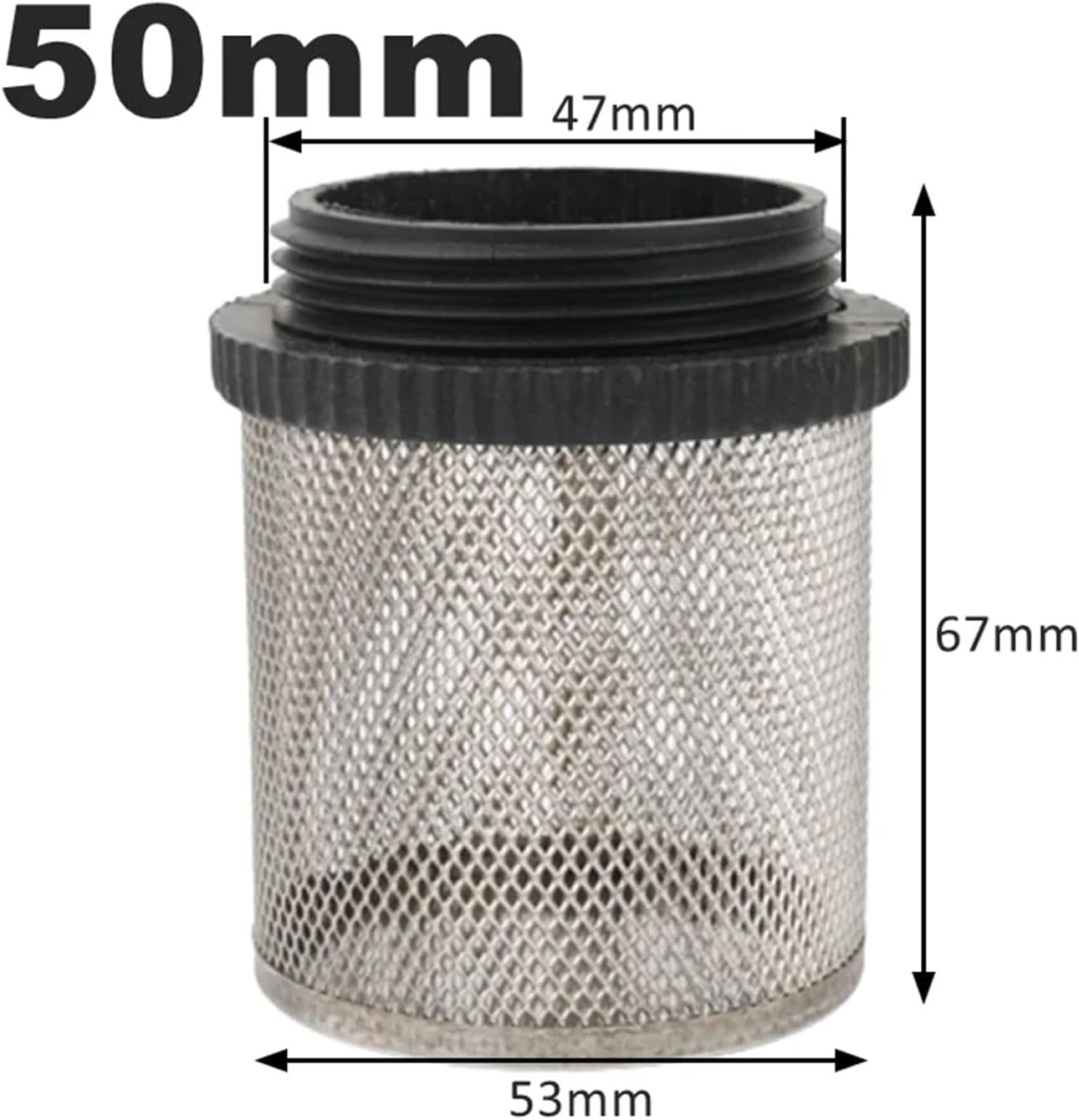 20/25/32/40/50/63mm 304 Stainless Filter For Garden Irrigation Aquarium Water Pump Fillter Plastic Male Thread(50mm,10 Pieces)