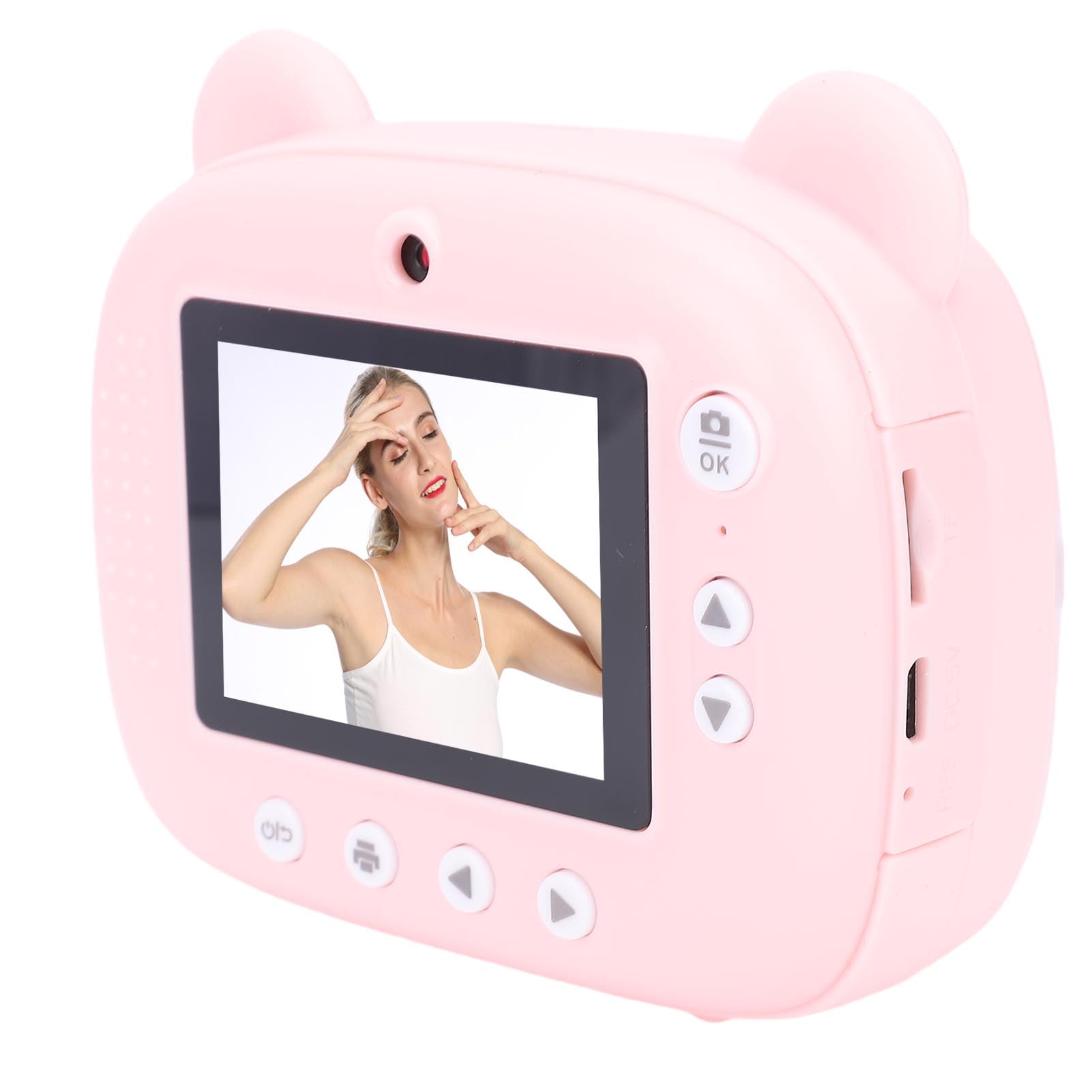 POENVFPO Cámara de Impresión Instantánea, Cámara Digital Portátil HD de Doble Lente de 48 MP para Niños con Tarjeta de 32 GB y Papel de Impresión, de Cumpleaños y Vacaciones