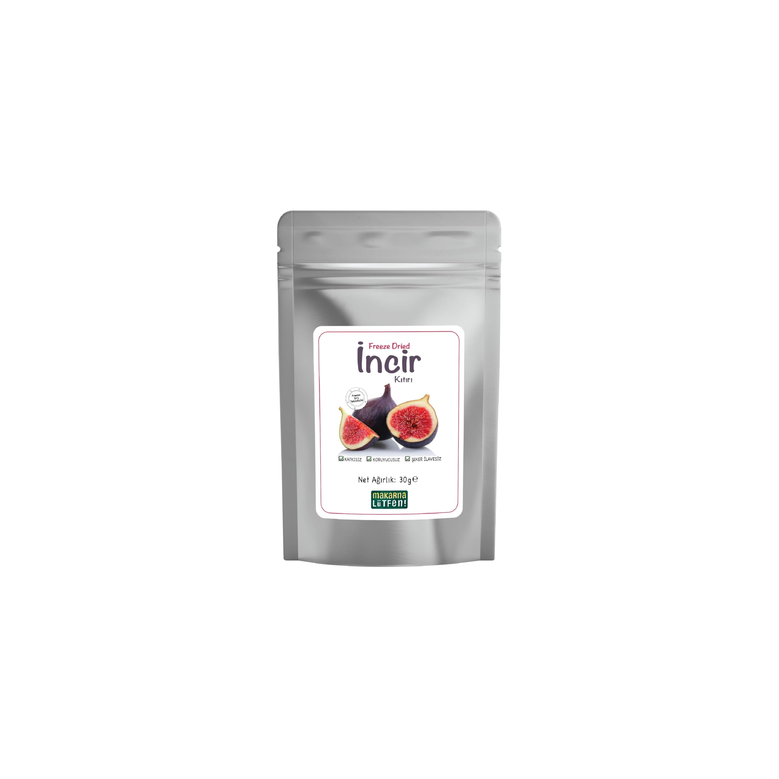 makarna lütfen! İncir Kuru Meyve Cipsi Dondurularak Kurutulmuş Freeze Dried Meyve Kıtırı (30 g)