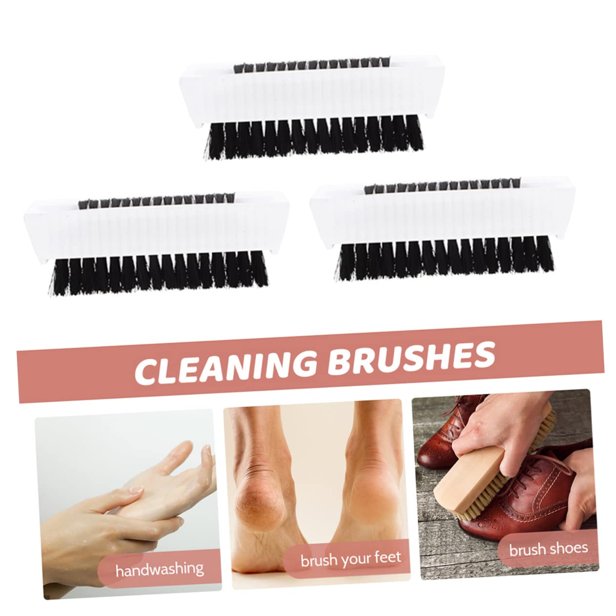 Healvian 3er-set Ergonomische Fingernagelbürste Zum Reinigen Tragbarer Nagelbürste – Basis-haushalts-nagelschrubber Für Den Täglichen Gebrauch 3 Stück * 3