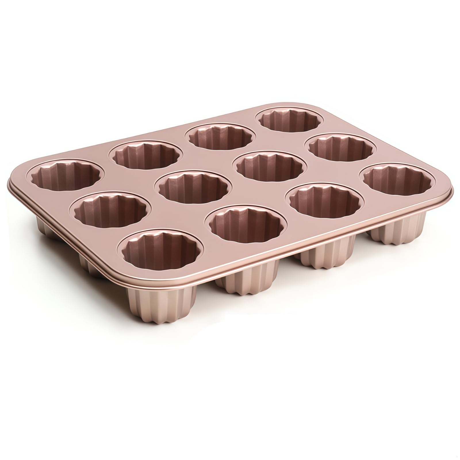 Moule à Cannelé 12 Cavités Antiadhésif Poêle en Acier Carbone Revêtement Silicone Alimentaire Idéal pour la Cuisine à la Maison ou en Occasions