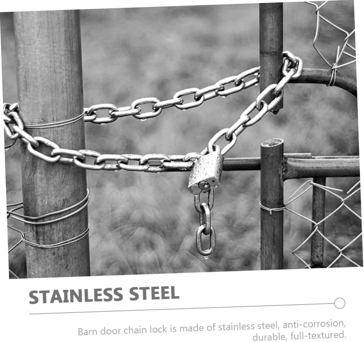 ORFOFE Stainless Steel Chain Lock for Horse Gates Multi-Function Barn Lock Wear-Resistant Door Security for Livestock and Household Use