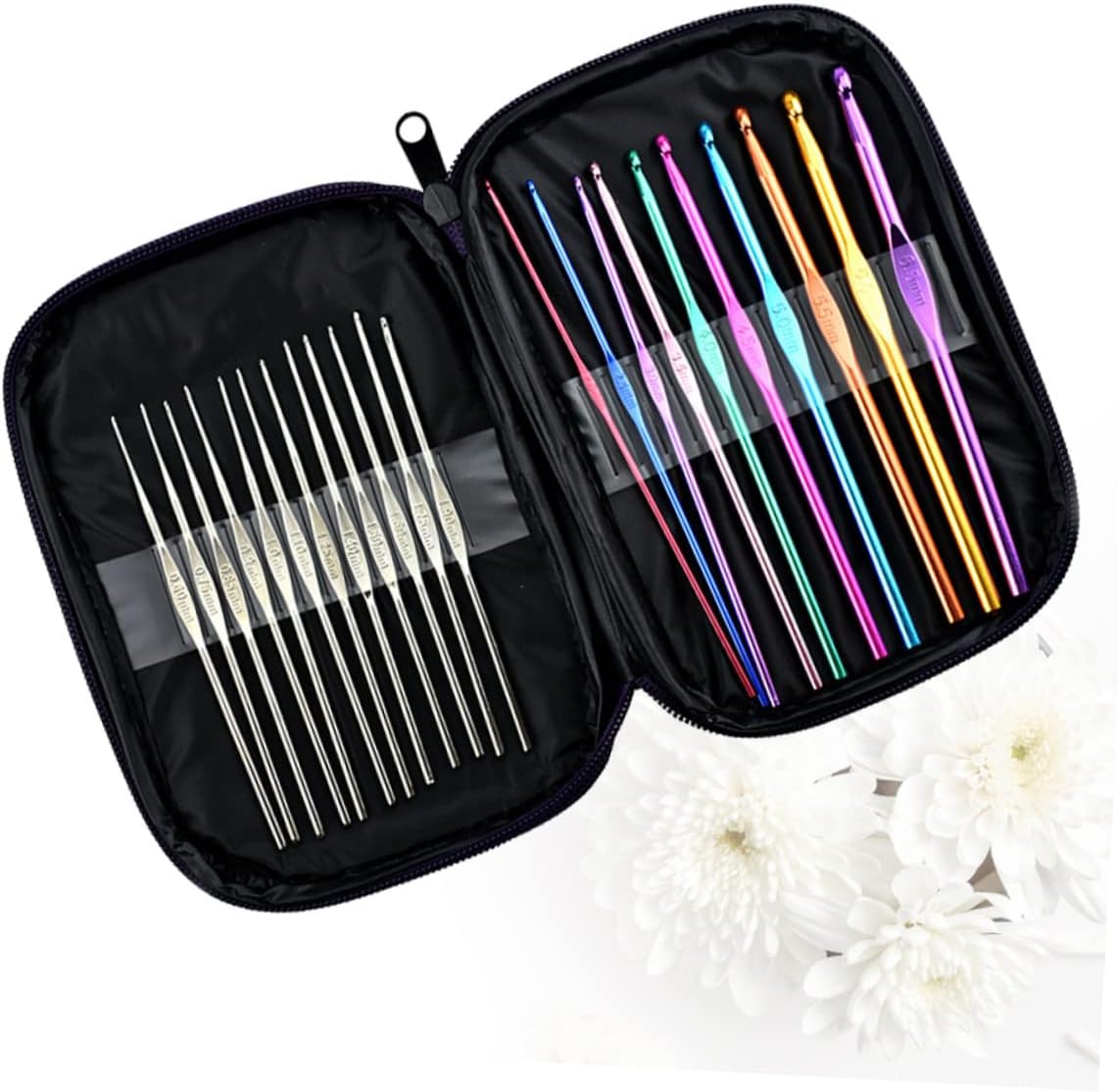 NUOBESTY 2sets Crochet Hook Kit Crochet Hooks with Storage Bag Knitting Tool Set for Women Ideal for DIY Handcraft 22pcs*2