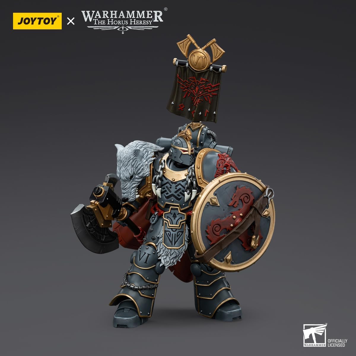 Warhammer 40k: Space Wolves Legion Praetor with Power Axe 1:18 Scale Action Figure