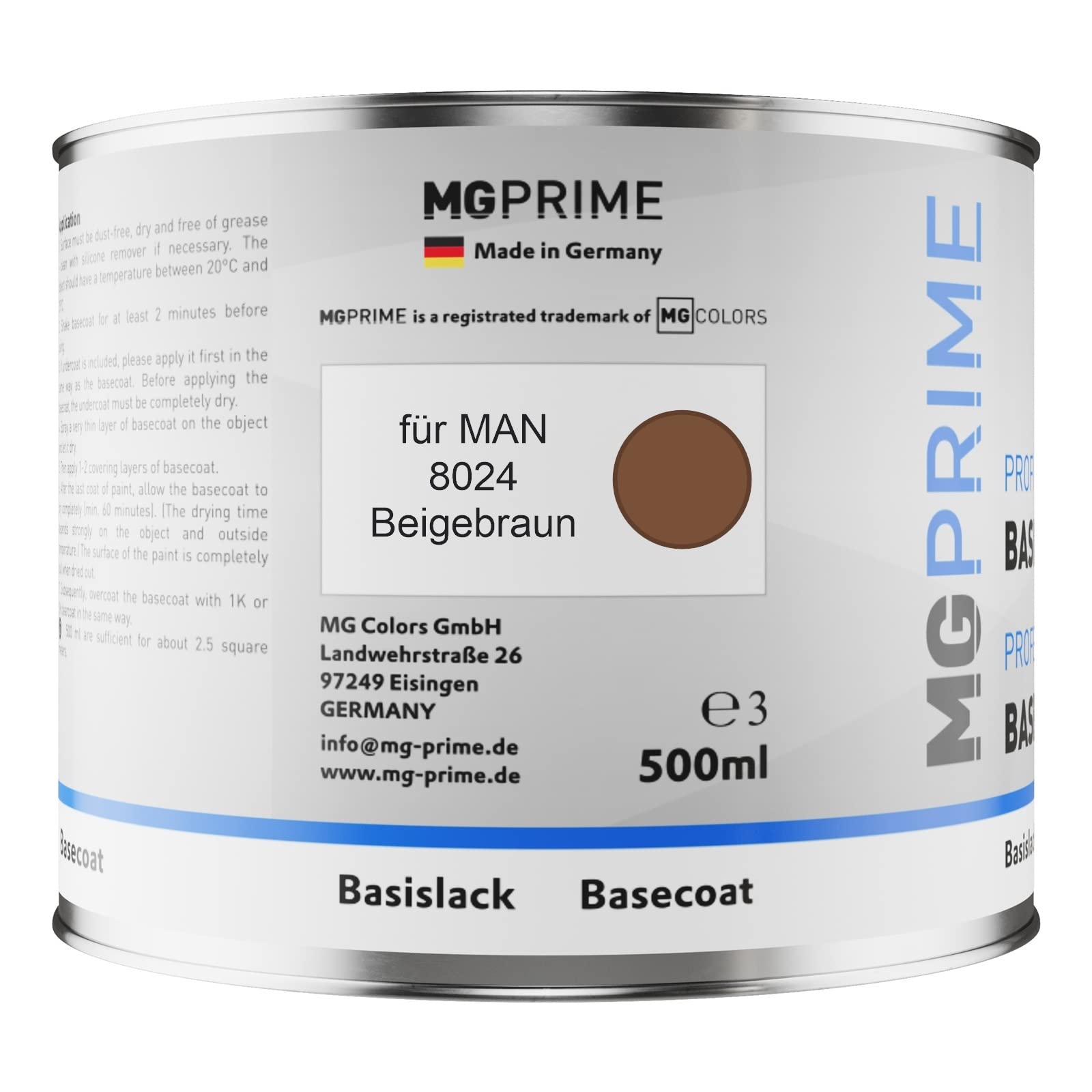 MG PRIME Kit pots de Peinture voiture pour MAN 8024 Beigebraun 1,25L