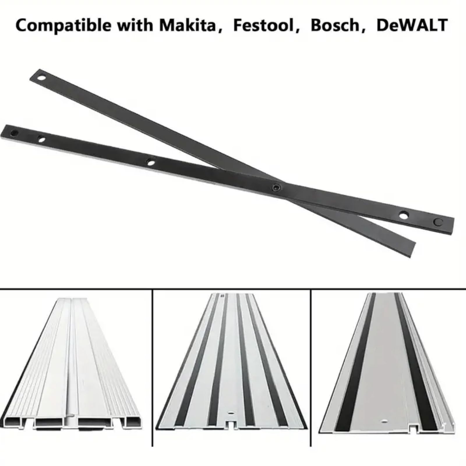 4pcs Guide Rail Connector,Curtain Rail Connector,Guide Rail Joining Bar Connector,Cir/Cluar Saw Guide Rail Connector Kit,Mak/ita Track Saw Guide Rail,FES/Tool Guide Rail Accessories,Dew/alt Rail - Image 4