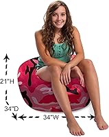 Vista 490 de Posh Creations Puf estructurado cómodo para jugar, leer y ver la televisión, Malibu Lounge, tela de lona para colorear, criaturas