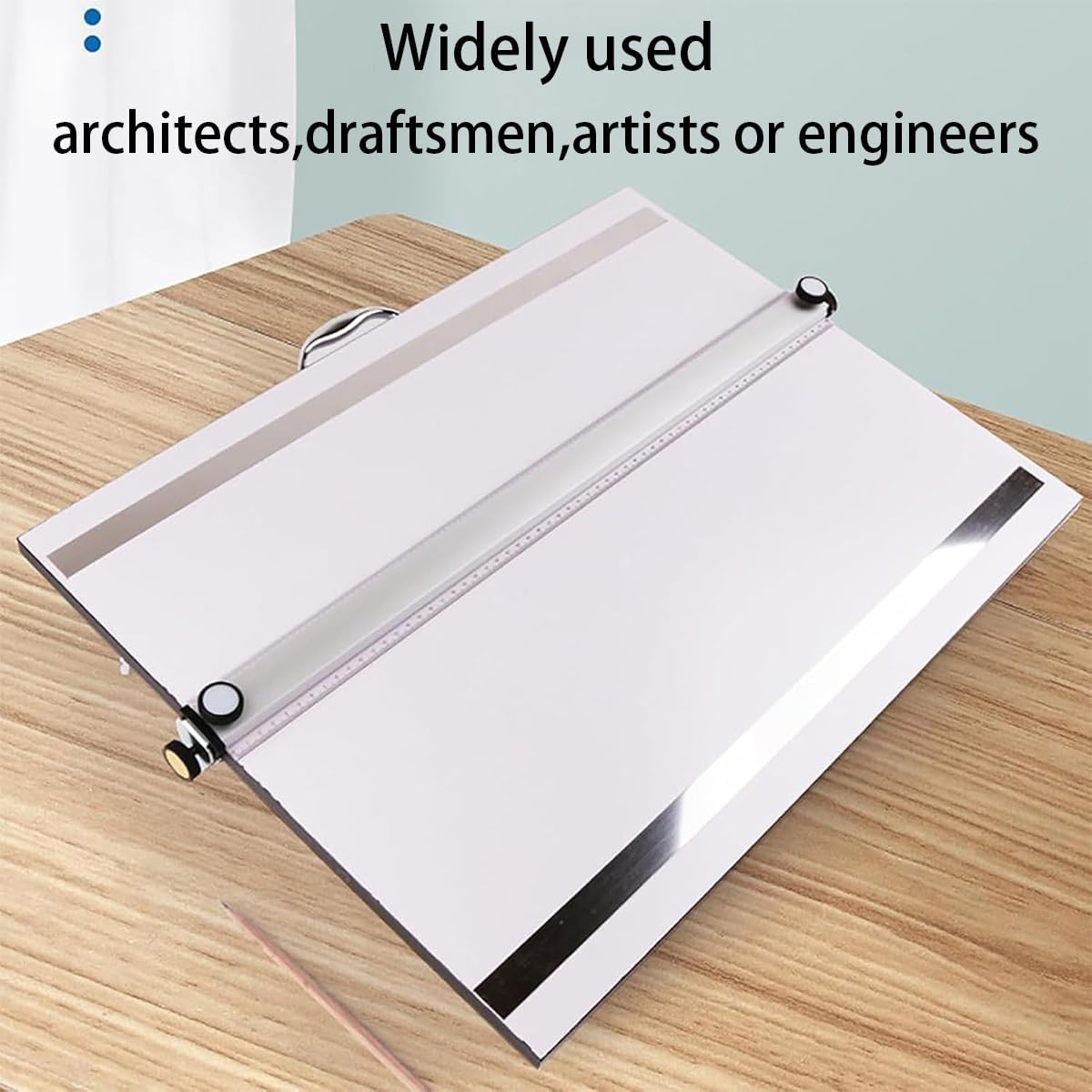 Lavagna da disegno regolabile con righello trasparente e morsetto magnetico per artisti e designer