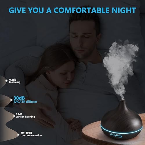 Miniatura 6 de SACATR Difusor de aceite de 18.6 fl oz con aceites esenciales de 30 x 0.2 fl oz, tecnología ultrasónica, control remoto para oficina en casa