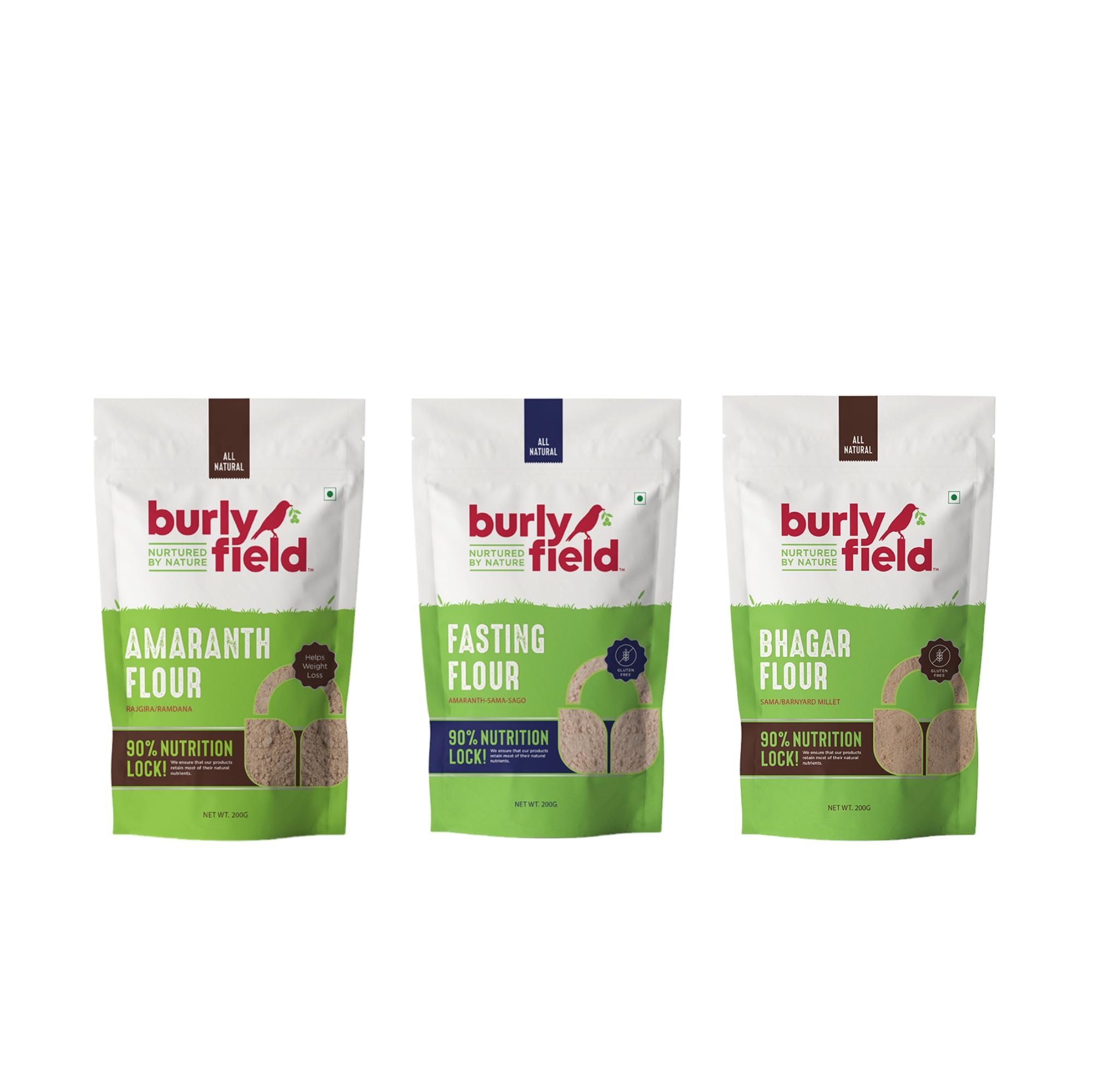 BURLY FIELD Fasting Combo | Burlyfield Amaranth Flour Bhagar Flour Fasting Flour (Upwas Bhajani) Healthy Breakfast | Vrat and upwas flours | High Protein & Gluten Free | 600 grams (B098B5C5SW) Amazon Price History, Amazon Price Tracker