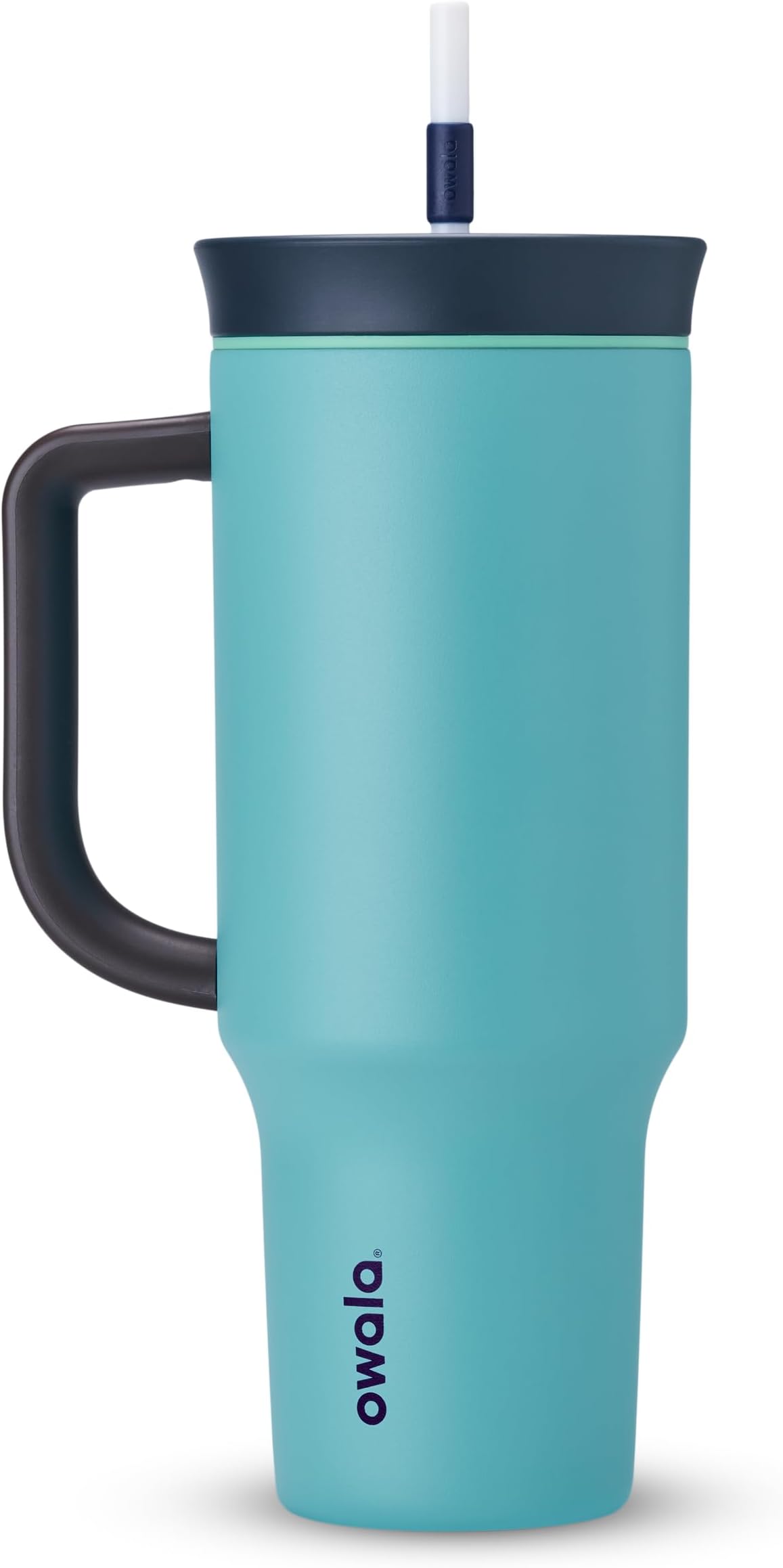 Owala Tumbler with Straw 40 oz, Stainless Steel Thermos for Gym, Office, Home, BPA Free, Keeps Drink Cold (Splash Zone (Light Blue))
