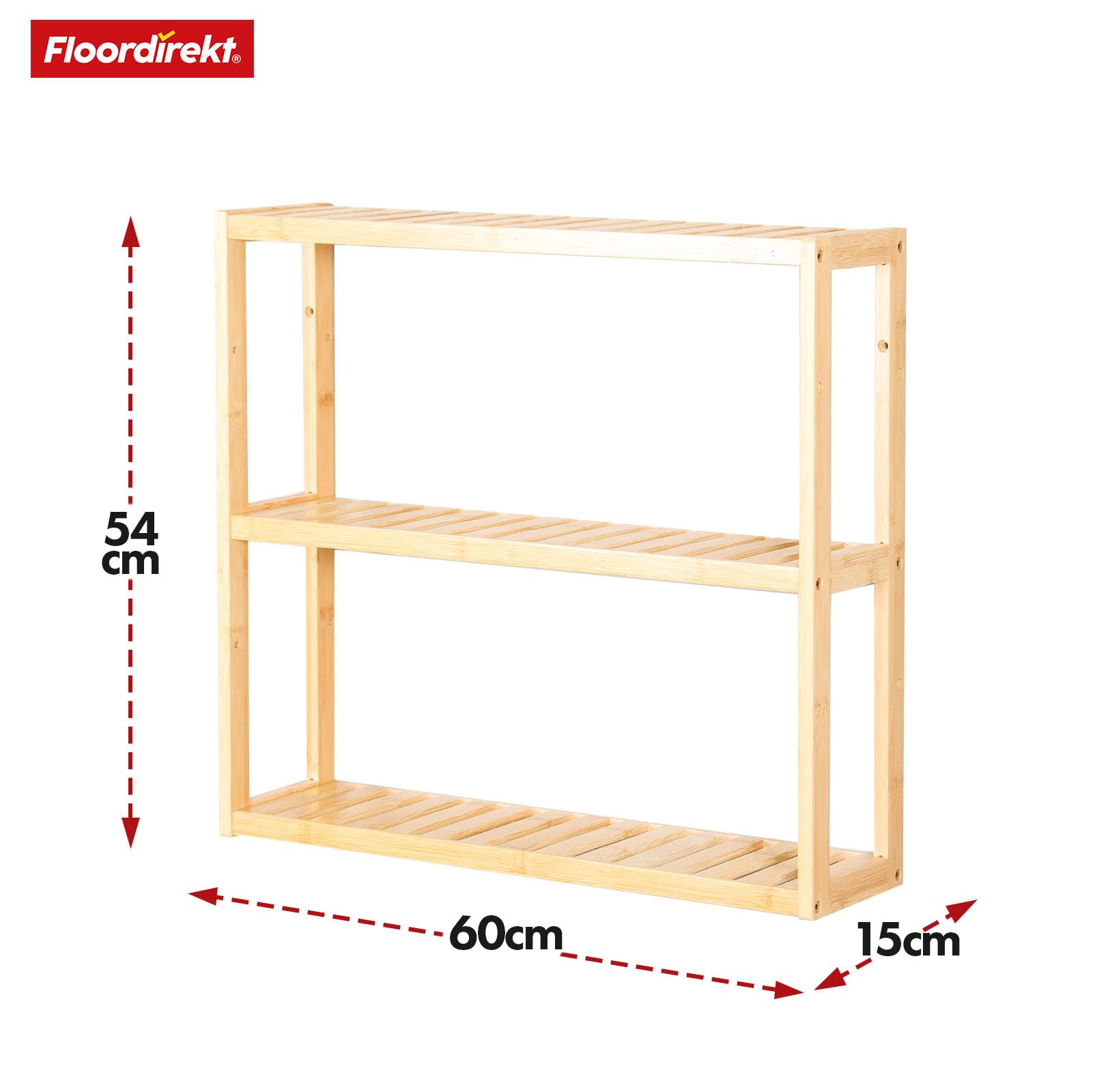 Floordirekt Wandregal, Badregal fr Badezimmer, Bambus Holz Kchenregal mit  3 Fchern, Dekoratives Schweberegal im Wohnzimmer (Wyoming) : Amazon.de:  Kche, Haushalt & Wohnen