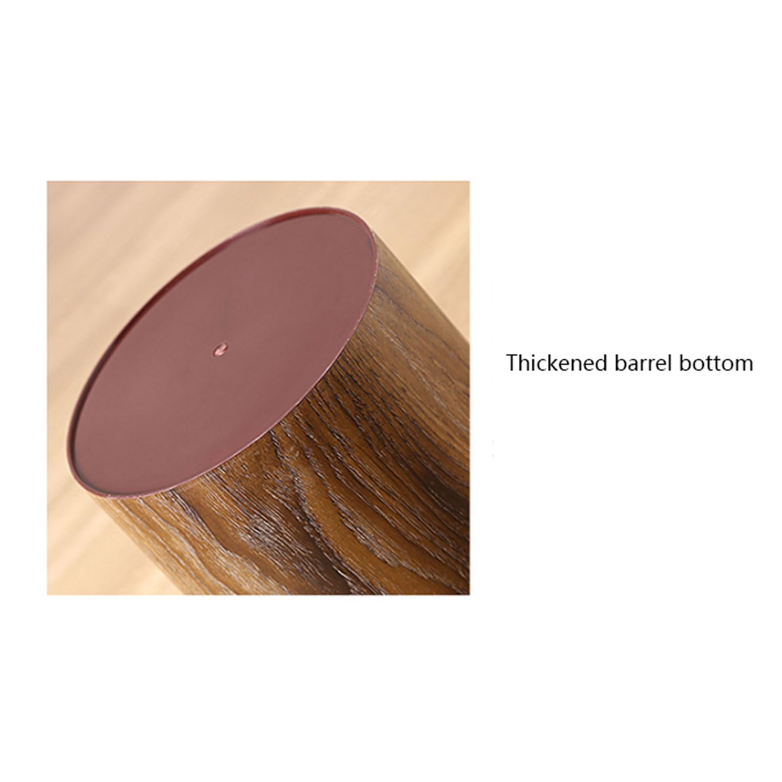 NOLLAM Papelera Bote de basura de grano de madera, contenedor de basura redondo rústico de 10L, papelera de plástico para baño, dormitorio, cocina, hogar y oficina Basurero Cocina