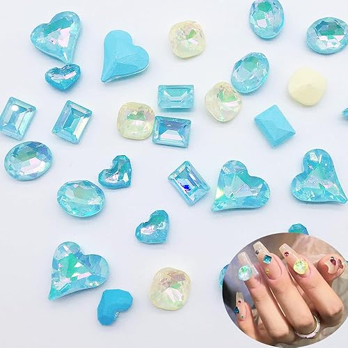 Juego de 10 diamantes de imitación de cristal 3D para arte de uñas, gemas coloridas para decoración de uñas, joyas artesanales, diseño de bricolaje