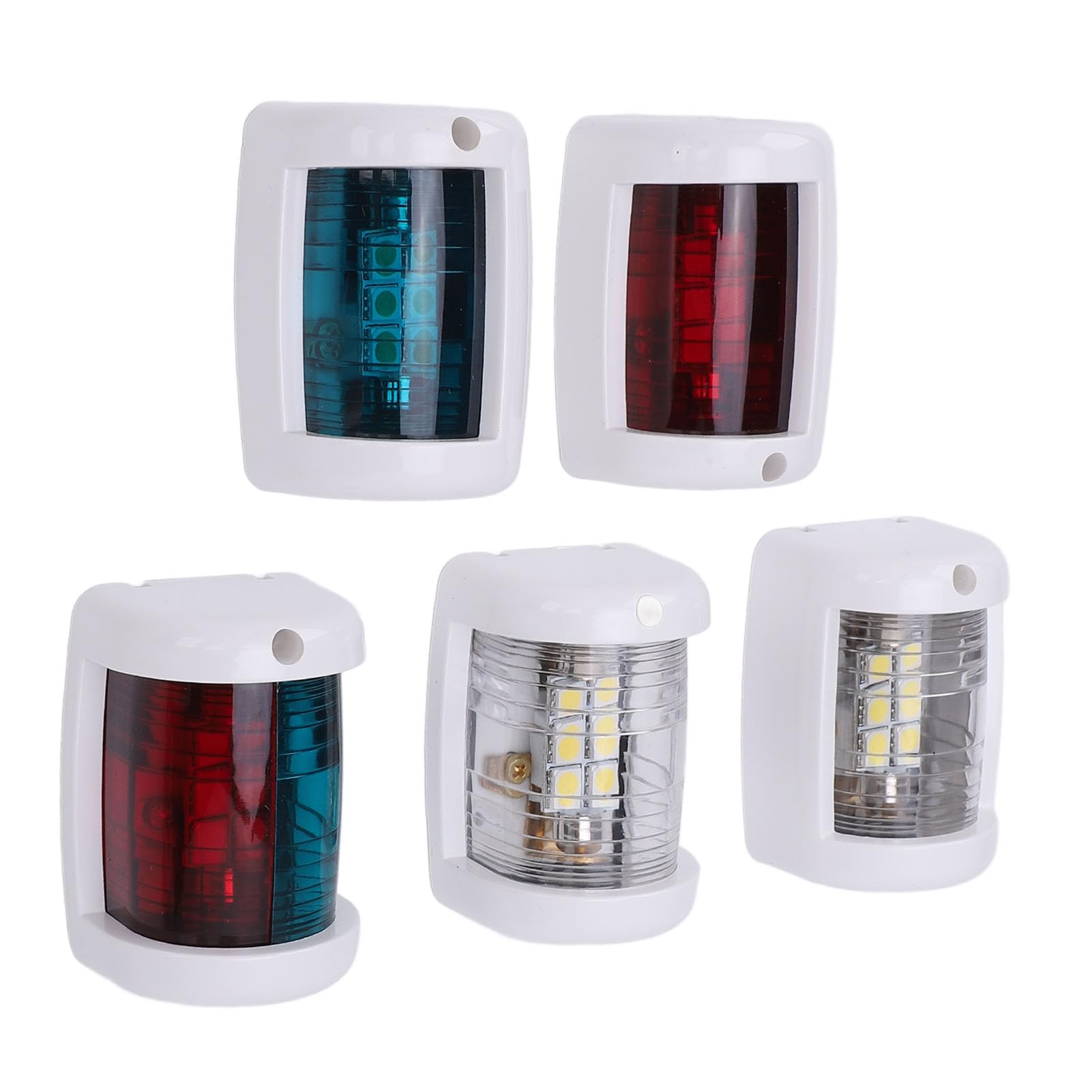 Kit luci di navigazione per barche 5 pezzi Ip66 Set Luce bianca laterale rossa verde per navi da 12 metri Dc12v 0,85w