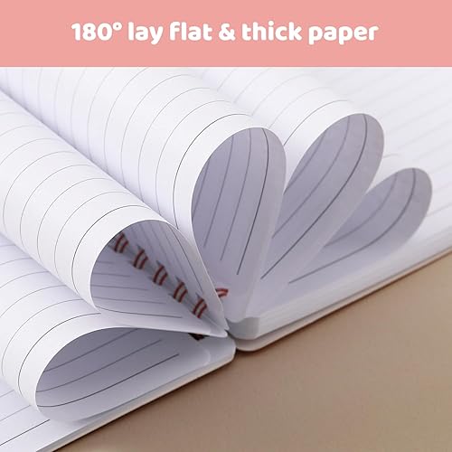 Miniatura 4 de Cuaderno de espiral, paquete de 4 cuadernos de 5.6 x 8.25 pulgadas, 80 hojas160 páginas por cuaderno, diario en espiral con encuadernación de doble