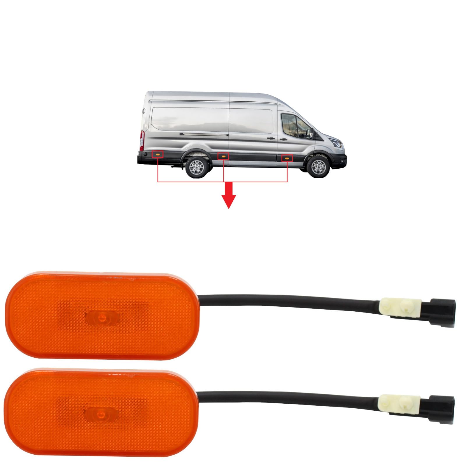 Amber Side Marker Light Lens – Fits Ford Transit MK8 2014+ (1832493)