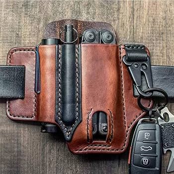 小物 Llife SOFT STEER WALLET&NECK HOLDER Handmade Leather Multitool Sheath, EDC Belt Pocket Organizer