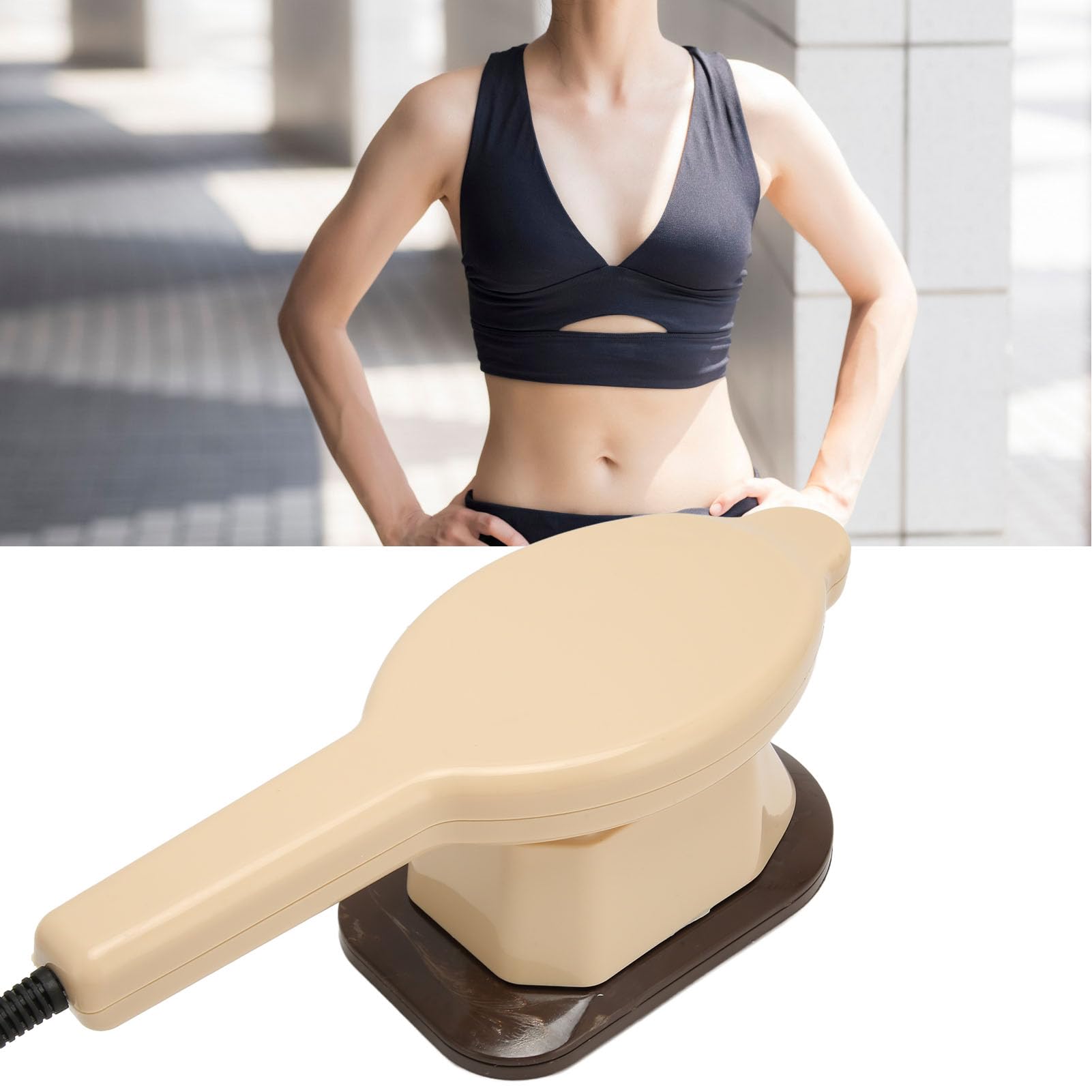 Fockety Massaggiatore Elettrico Portatile del Corpo, rilassamento Muscolare alleviare la Fatica Ferro a Forma di Caldo comprimere Corpo Collo Massaggio Profondo con 3 Teste di Massaggio