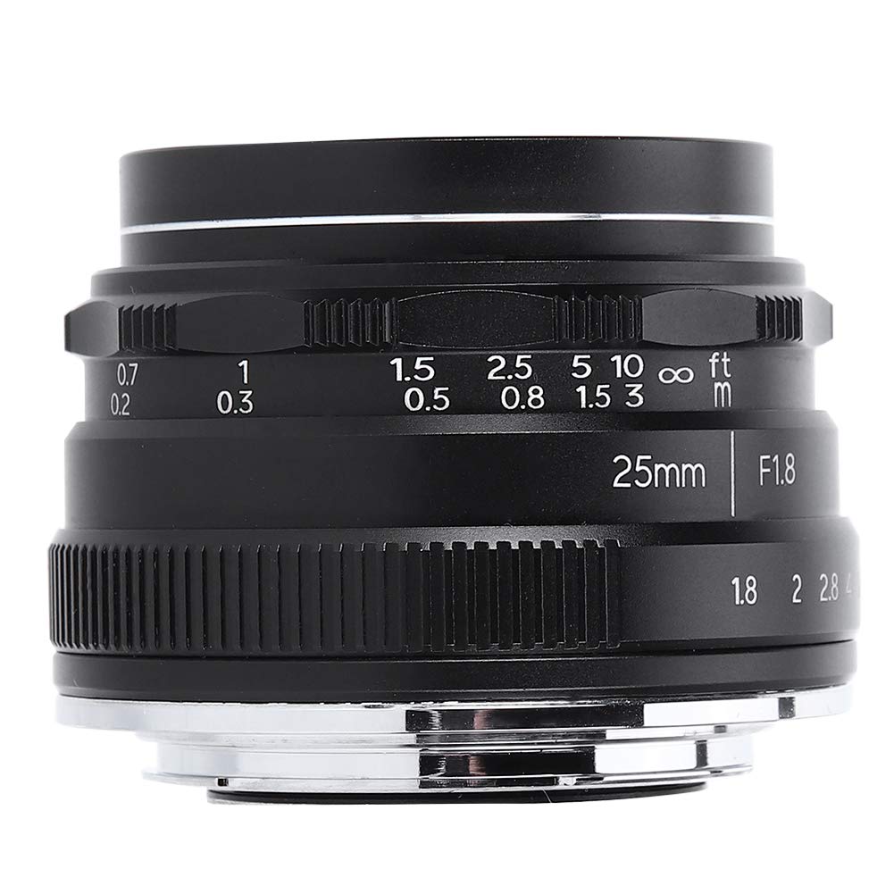 Obiettivo Verticale da 25 Mm F1.8 con Attacco E, Grande Apertura, Piccolo Grandangolo, Angolo di Visione di 57,4 Gradi, Piccolo Grandangolo Scatti Ravvicinati Still Life per A9 A7