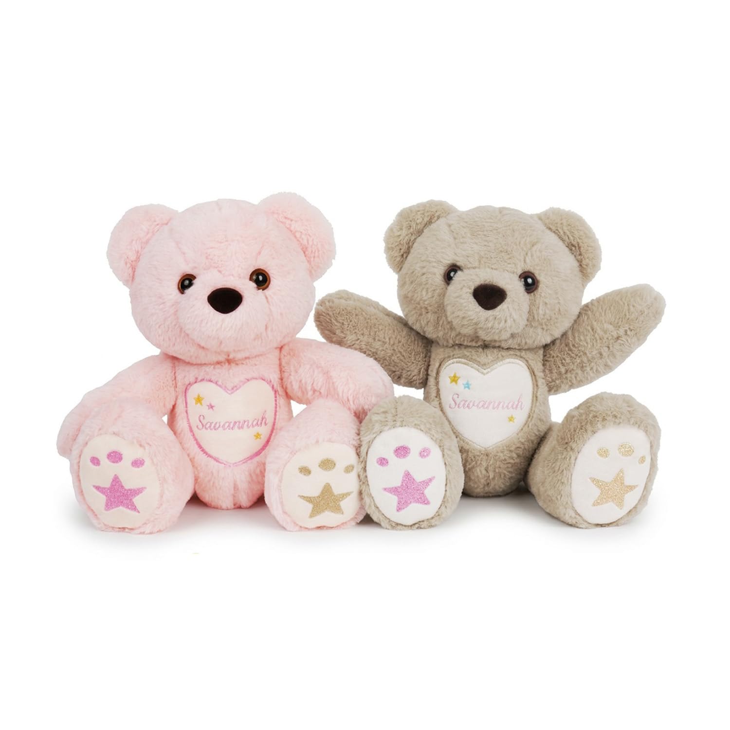 Personalised Stuffed Animals with Embroidered Name - Custom Plush Toy for Children - Soft Handmade Stitched Stuffed Animals - Personalised Baby Gift for Christmas, Easter or Birthday (Bear 2)