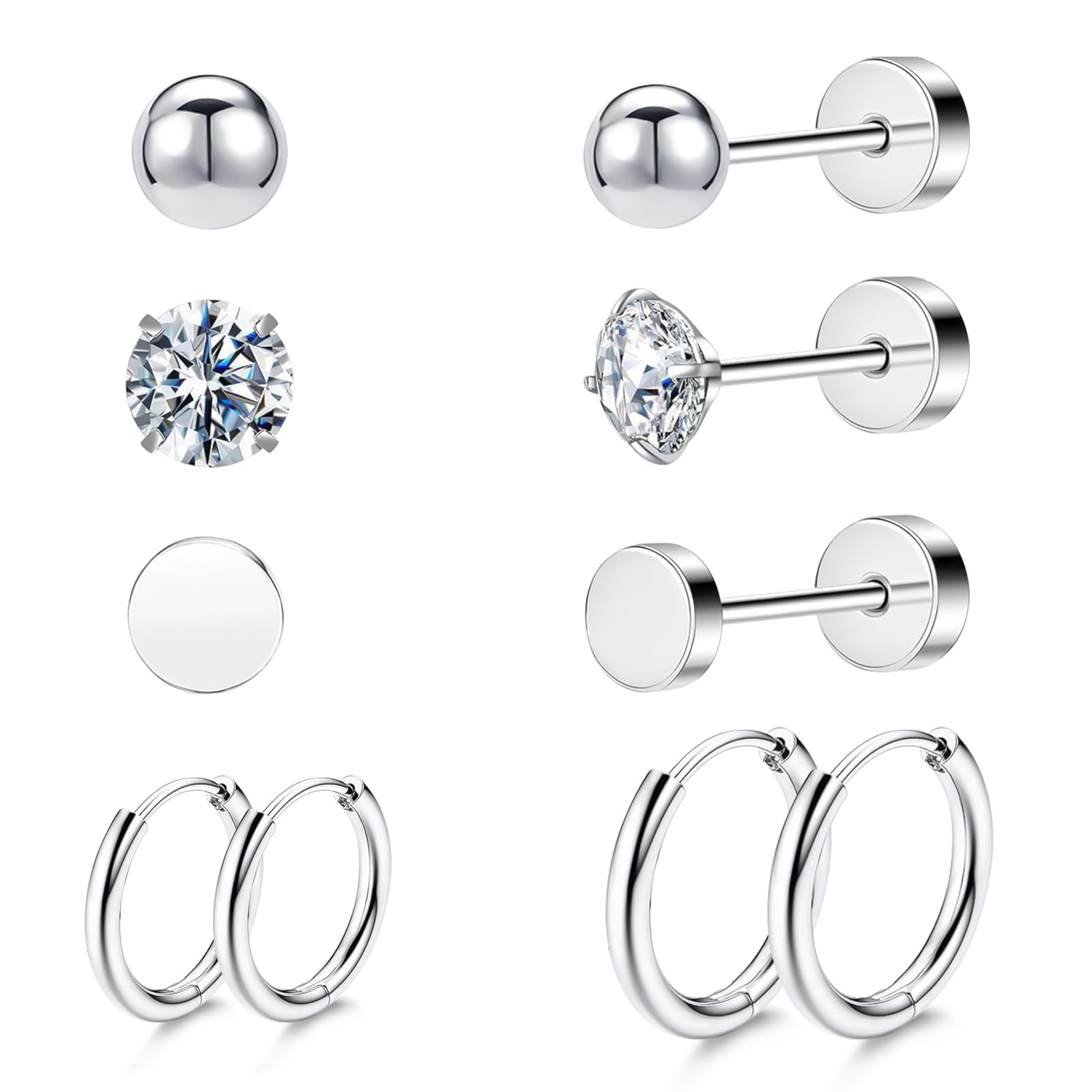 Clip On Oorbellen Set, Niet Doorboord Oorbellen Drop/Kubieke Kristal