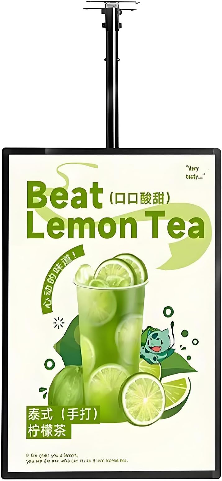LED Backlit Menu Display Board, Ultra Slim Snap Frame for Illuminated Poster, Vertical Light Box for Restaurant Menu and Advertising