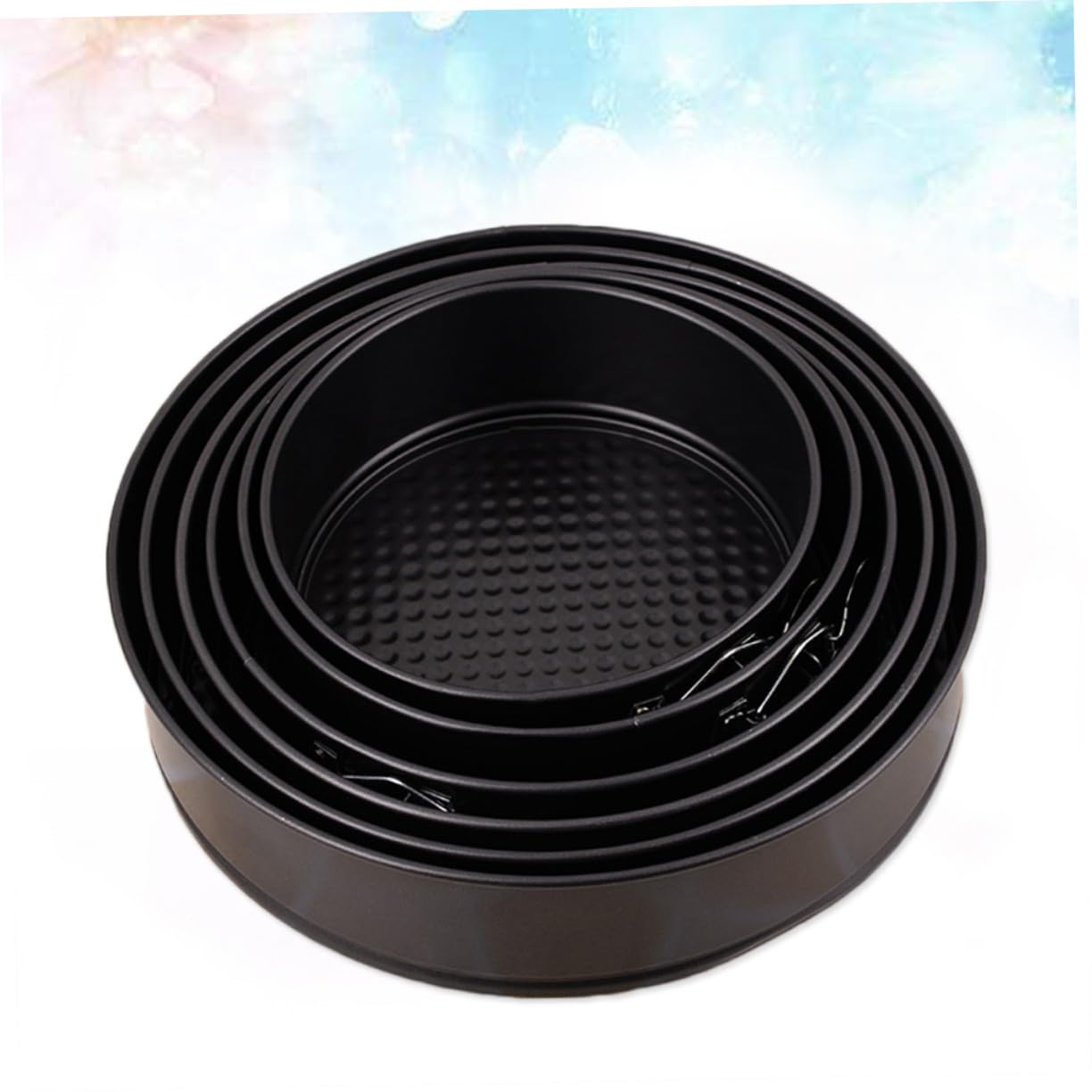 6pièce Moules à Gâteaux Antiadhésifs Ronds Acier Avec Fond Nid Abeille Pour Pâtisserie Compatible Réfrigérateur Et Lave-vaisselle
