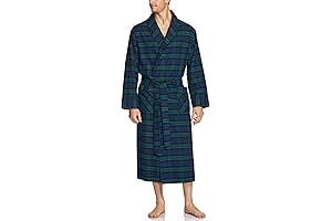 Men's Plush Flannel Bathrobe Soft and Warm