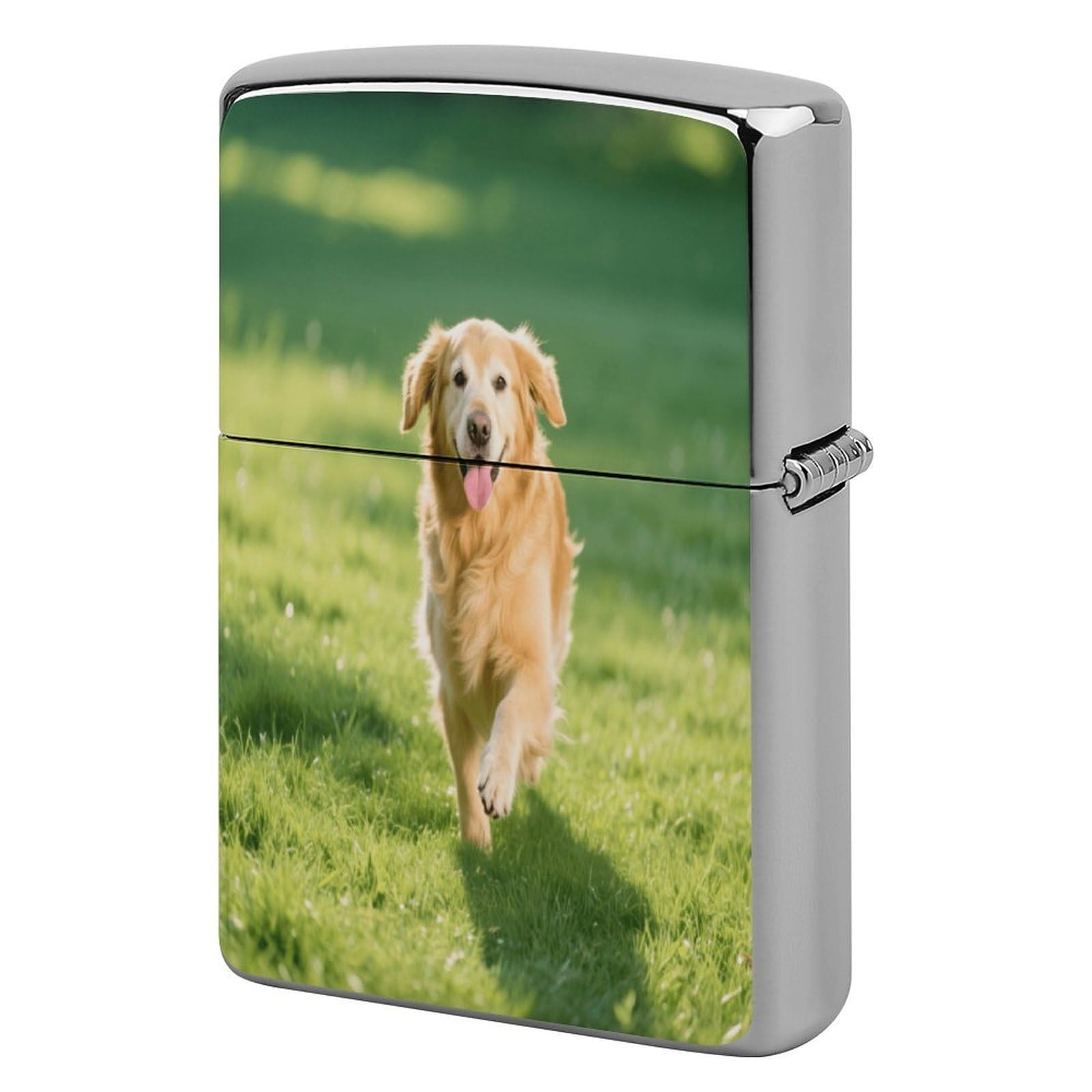Fekiloot Style Golden Retriever Lighter Case Cover Metal Lighter Case