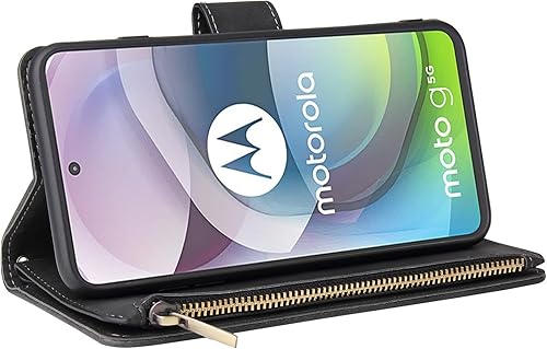 Miniatura 9 de Asuwish Funda compatible con Moto One 5GOne5G UWMoto G G5 Plus y protector de pantalla de vidrio templado Funda de cuero con tapa para Motorola One