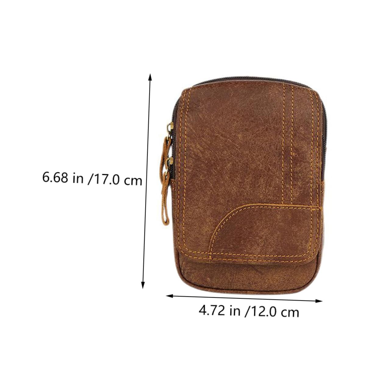 Beavorty Banane Multifonction pour Extérieur en Cuir Marron, Style Rétro