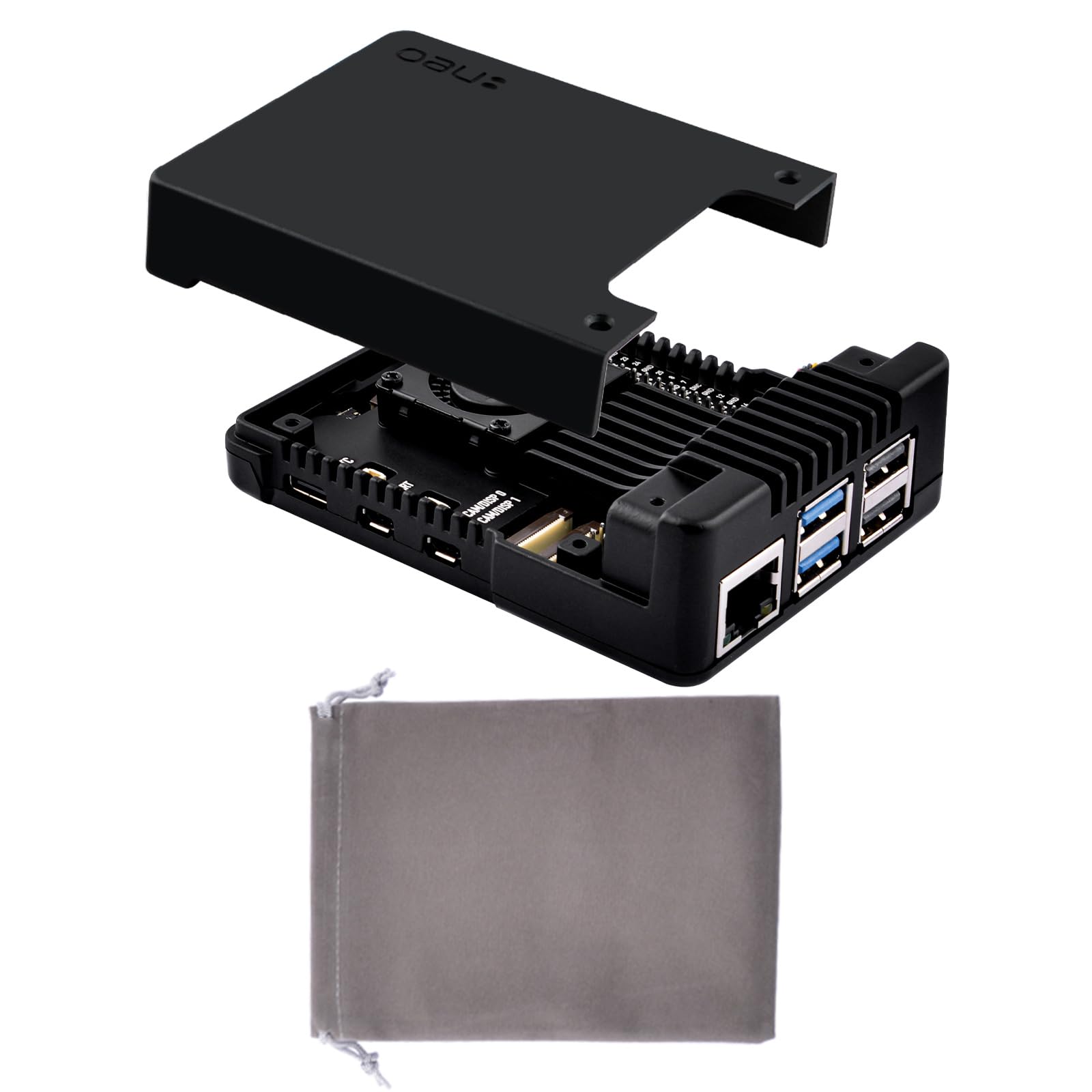 GeeekPi Argon Neo 5 Blck - Carcasa para Raspberry Pi 5 con ventilador incorporad